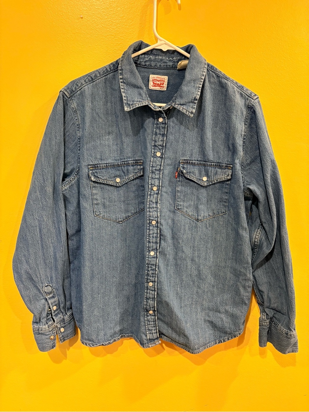 Levi's Light Blue Denim Shirt with Red Label pearl buttons